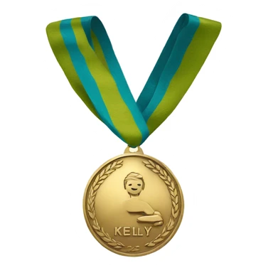 a medal with the word Kelly on it sticker