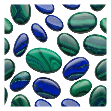 Oval azurite malachite cabochon showing rich blue azurite and vibrant green malachite bands sticker