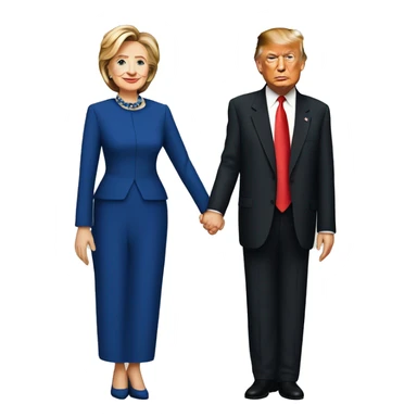 Hilary Clinton and Donald trump holding hands sticker