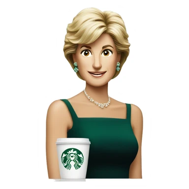 Lady Diana drink Starbucks coffee sticker