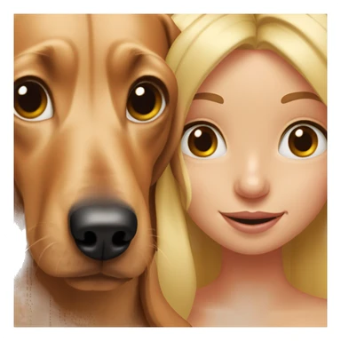 Blond girl and Weiner dog together  sticker