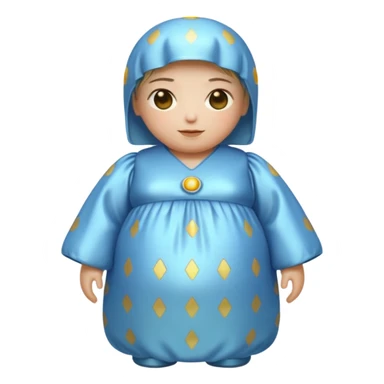 an AI android, digital, glowing, frumpy, muumuu sticker