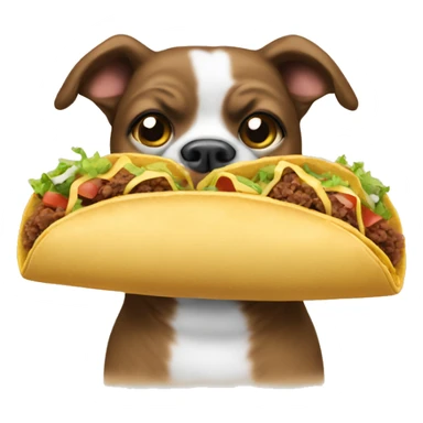 Dog eating a taco sticker