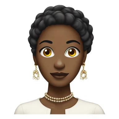 Black woman with Chanel earrings  sticker