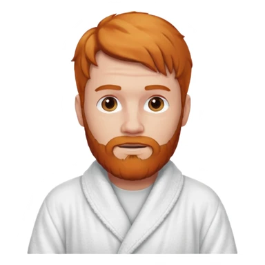 ginger hair bearded man with bath robe on his shoulder sticker