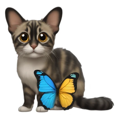 Un papillon avec une tête de chat sticker