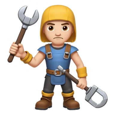 A Mechanic Wrench In A Clash Of Clans and medival Aesthetic not human sticker