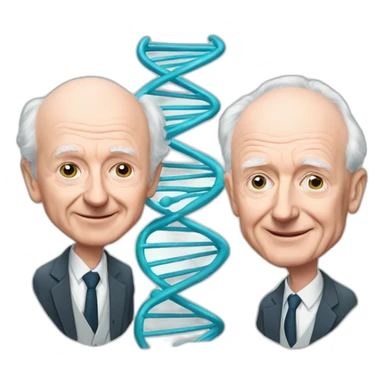 james watson and francis crick and dna sticker