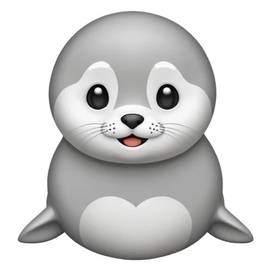 A cute chibi mascot seal character,
simple flat vector style,
black outline, white body,
forum emoji style,
minimal background, transparent background,
centered composition,
128x128 canvas,
no text, no watermark, sticker