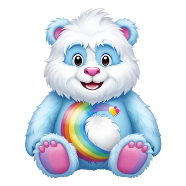  rainbow care bear  yeti sticker