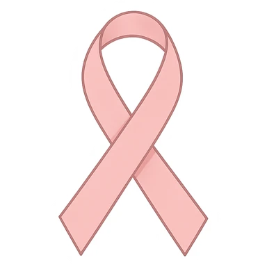 pink ribbon, digital illustration sticker