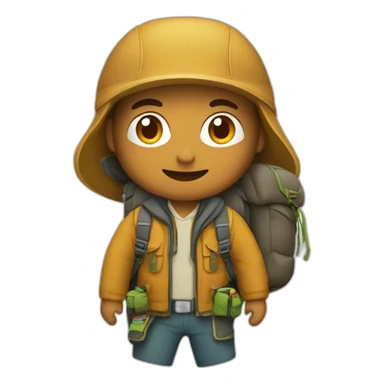 Montañista con mochila sticker