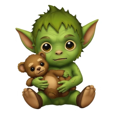 Goblin small baby  with teddy bear  sticker