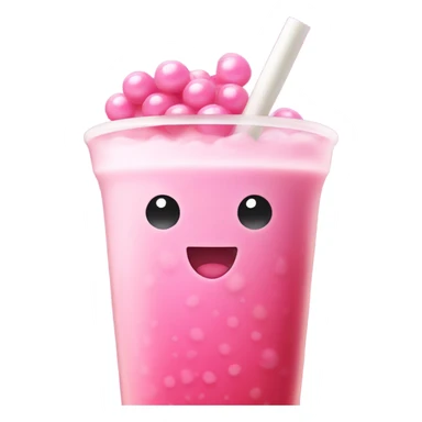 Pink boba sticker