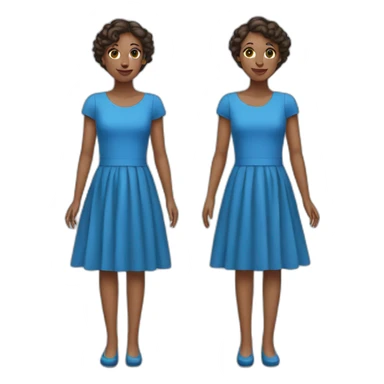 two twins wearing a blue dress sticker