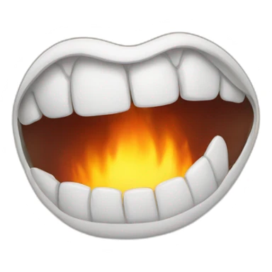 mouth fire sticker