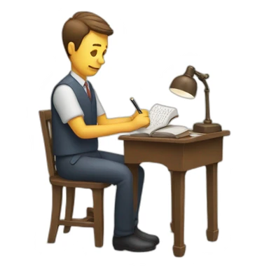 man writing a dictionary sticker