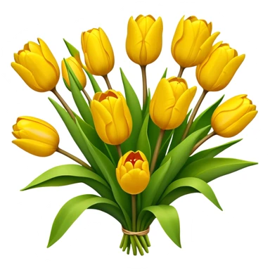 Bouquet of yellow tulips sticker