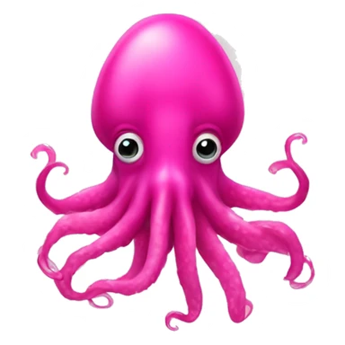 Hot pink squid with hot face with toung out sticker