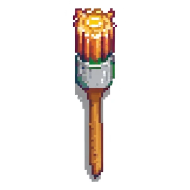 paintbrush in pixel art style sticker