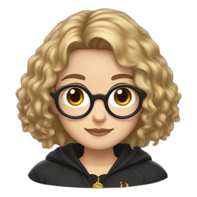 girl with blond brown hair, dreesed up as harry potter sticker