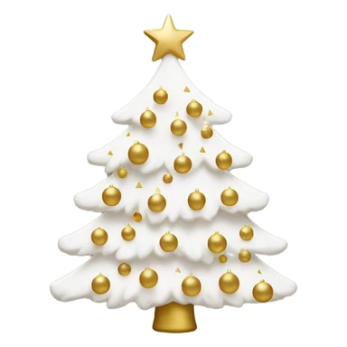White and gold Christmas tree sticker