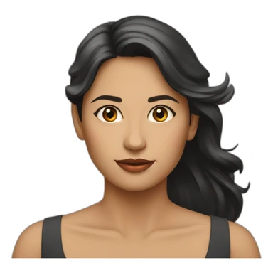 Mujer melena larga morena sticker