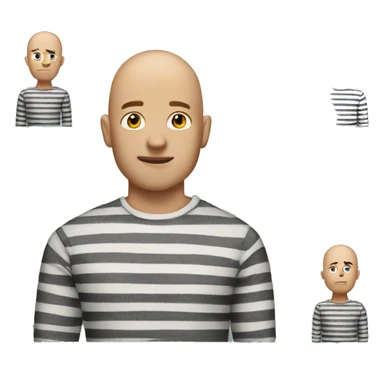 bald man in striped shirt sticker