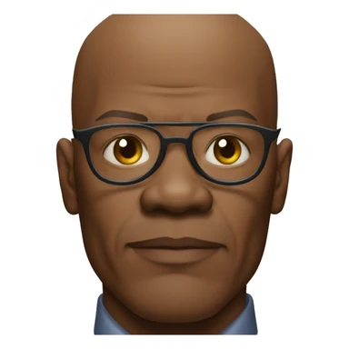 bald samuel l jackson serious wearing shirt sticker