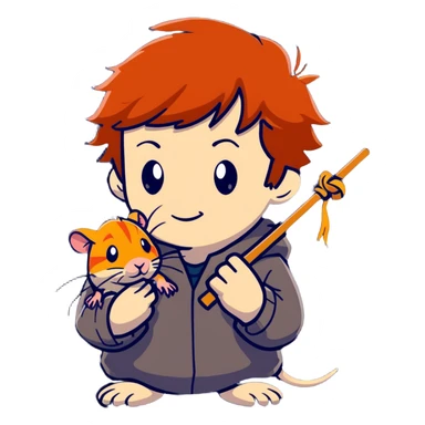 Ron Weasley with broken wand and pet rat sticker
