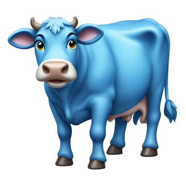 blue cow  sticker