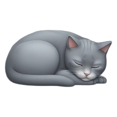 grey cat sleeping sticker