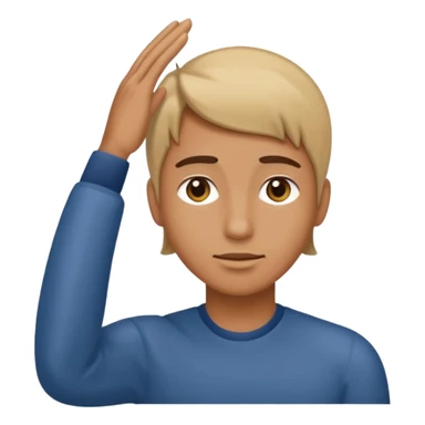 😝👋🏼Derrien la tête la main  sticker