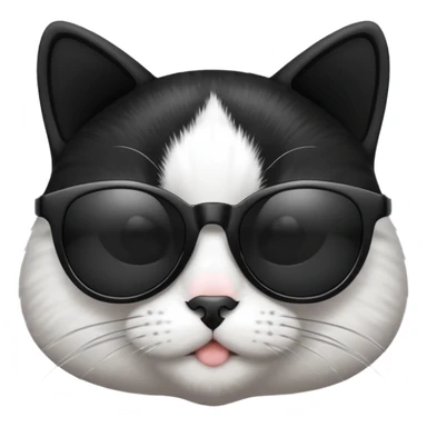 Black and white Cat with sunglasses sticker