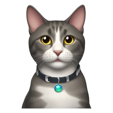 Cat wearing Dark iridescent collar  sticker