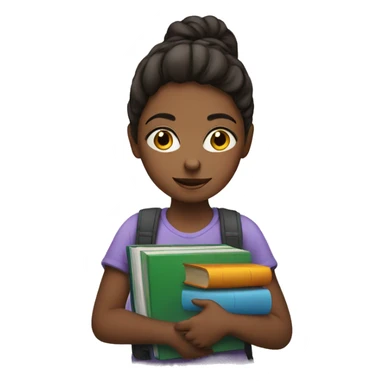 girl with books sticker