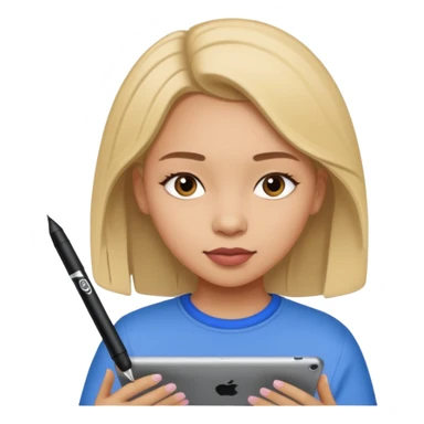 girl drawing on ipad sticker