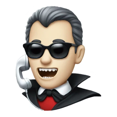 dracula with sunglasses talking on the phone sticker