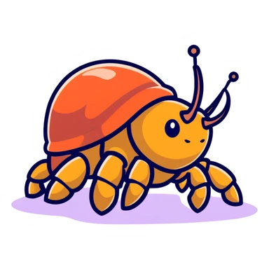 cute hermit crab, Coenobita lila sticker