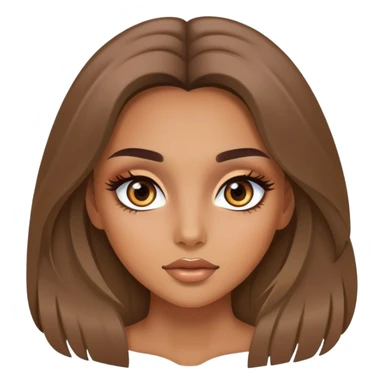 Beautiful girl, unique eyes, torso, makeup, long hair sticker