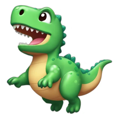 Cute dino jumping pixel art sticker