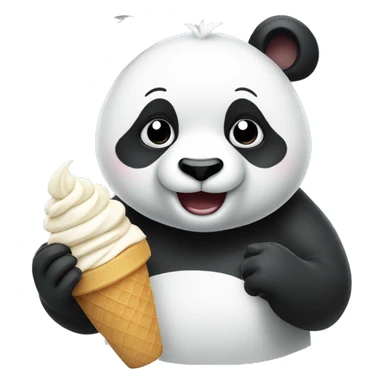Panda eating ice cream sticker