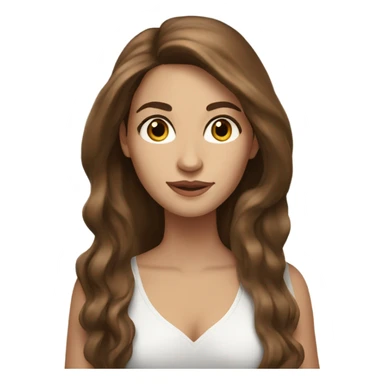 stunning white woman, brown long hair, brown eyes sticker