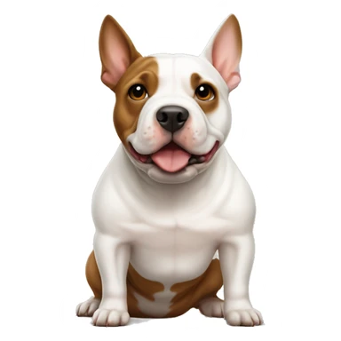 White Bull terrier and brown-and-tan frenchie standing together  sticker