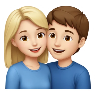 Girl and boy kissing  sticker