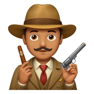 Mafia holding cigar and gun sticker