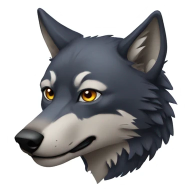 wolf with raven on head sticker