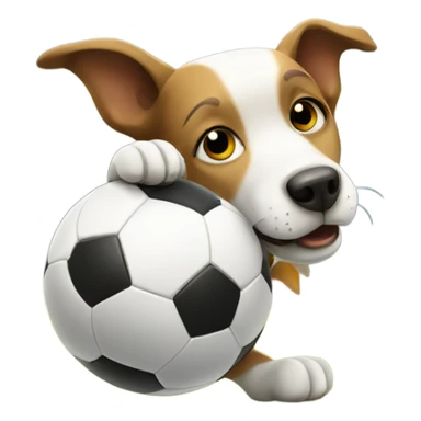 Dog playing soccer  sticker