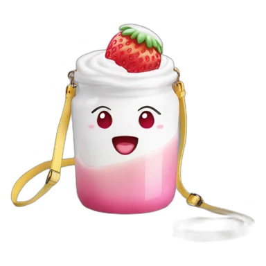 erdbeer joghurt handtasche sticker