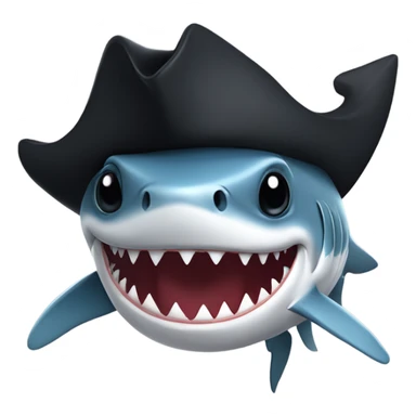 Shark with eye patch and pirate hat  sticker